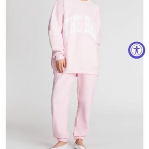 THE BAR varsity sweat suit blush/ white— sweatpants